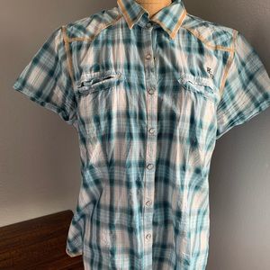 Harley Davidson button down western shirt
